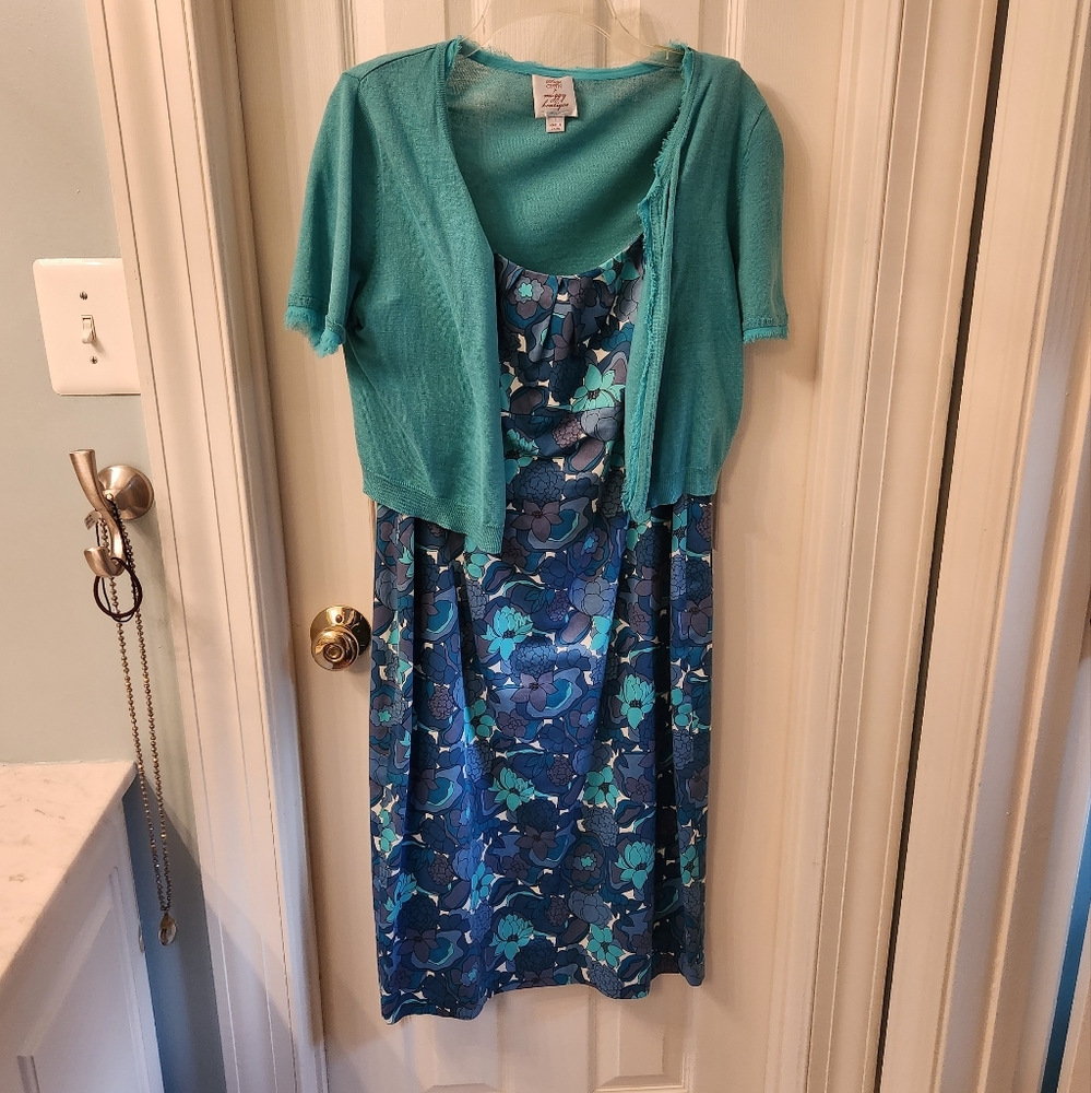 Sun dress with matching sweater, size 14
